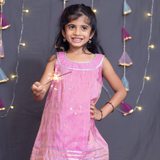 Pink shimmer sharara set