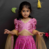 Pink silk lehenga set