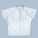 White Dobby Raglan Sleeve Shirt for Boys