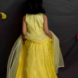 Yellow pearlwork lehenga set