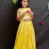 Yellow pearlwork lehenga set