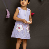 Lilac flower patch frock dungaree