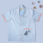 Blue Dobby Cotton Pajama Set