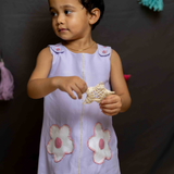Lilac flower patch frock dungaree