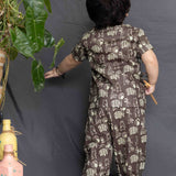 Unisex Soft Brown Animal Print Baby Jabla Set