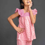 Pink Red Hearts Girls Cotton Coord Set