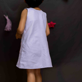 Lilac flower patch frock dungaree
