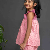 Pink Red Hearts Girls Cotton Coord Set