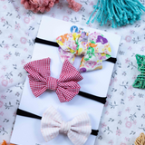Yellow, Red and Pink Set of 3 Bows