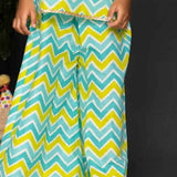 Blue zigzag ethnic set girls