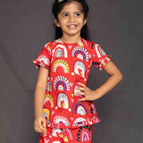 Red rainbows Pajama set girls