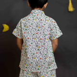 White & black animal coord set