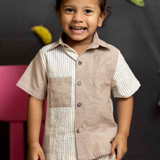 Brown assymetric seersucker coord set