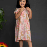 Peach Floral Cotton Gauze Dress