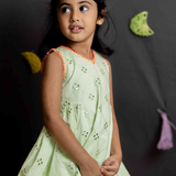 Green mirror girls sharara set