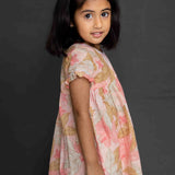 Peach Floral Cotton Gauze Dress