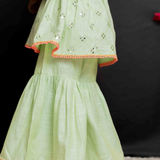 Green mirror girls sharara set