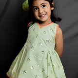 Green mirror girls sharara set
