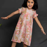 Peach Floral Cotton Gauze Dress