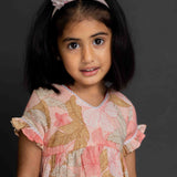 Peach Floral Cotton Gauze Dress