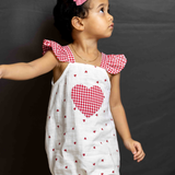 White red hearts baby romper