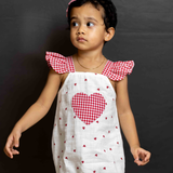 White red hearts baby romper