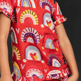 Red rainbows Pajama set girls