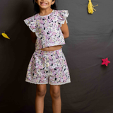 black floral girls coord set