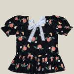 Cotton Top with Peaches printed on it