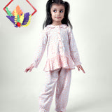 Orange Hearts Night Suit for Girls