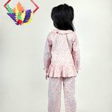 Orange Hearts Night Suit for Girls