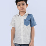 White and Blue Cotton Shirt