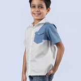 White and Blue Cotton Shirt