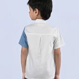 White and Blue Cotton Shirt