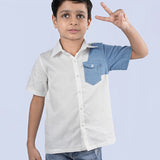 White and Blue Cotton Shirt