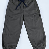 Grey Jogger Twill Pants for Boys