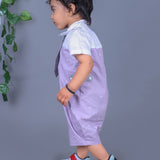 Lilac Tie Romper for baby boy
