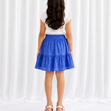 Blue schiffli girls skirt