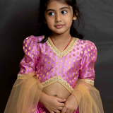 Pink silk lehenga set