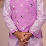 Purple mirror boys bandhgala set