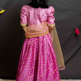 Pink silk lehenga set