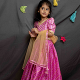 Pink silk lehenga set