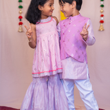 Purple mirror boys bandhgala set