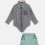 Soft Striped shirt with mouse shorts for Baby Boys