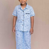 Sharks Printed Blue Night Suit for Boys