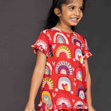 Red rainbows Pajama set girls