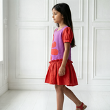 Pink n red gauze frock