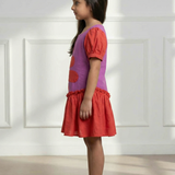 Pink n red gauze frock