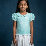 Aqua mesh frock girls
