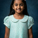 Aqua mesh frock girls